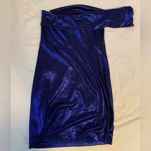 Superdown blue shiny short dress size Small
